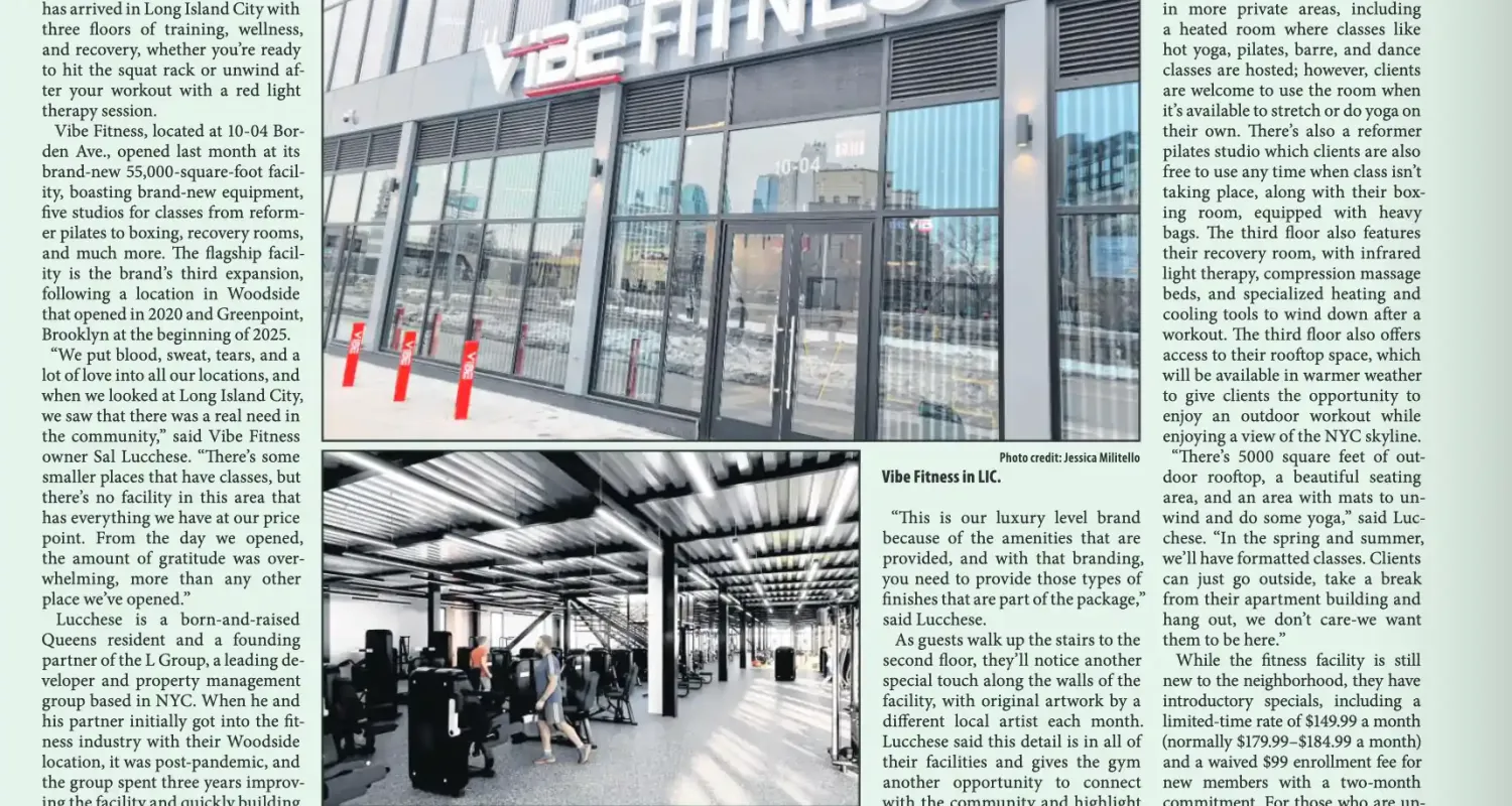 Page 24 of the February 13, 2026 issue of the Queens Courier covering VIBE LIC
